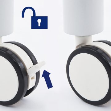 【法人様限定】送料無料 キャスターテーブル ホワイト脚 台形 ホワイト - 画像 (3)