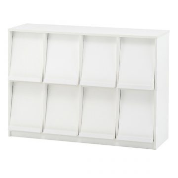 【法人様限定】送料無料 フラップシェルフ 4列2段 ホワイト