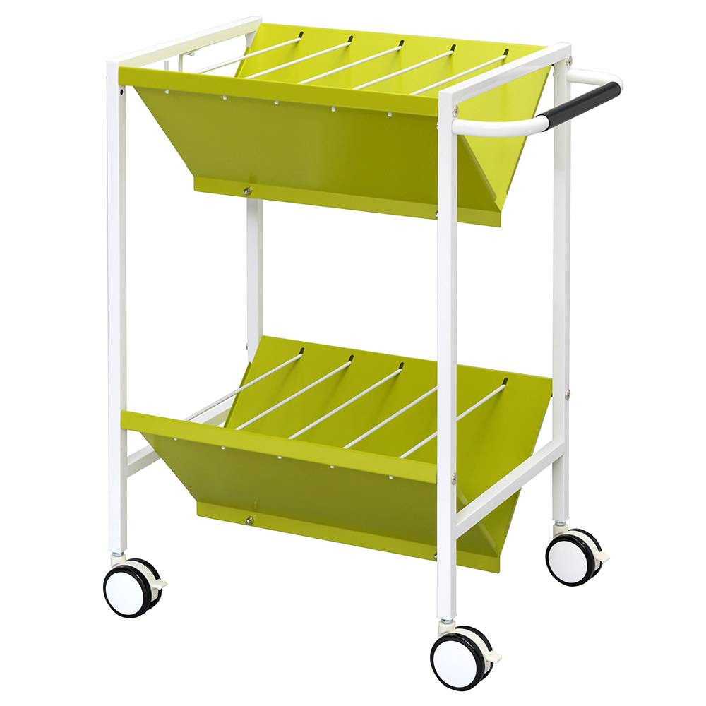 【法人様限定】送料無料 スチールファイルワゴンⅡ グリーン RFFR2-STGN