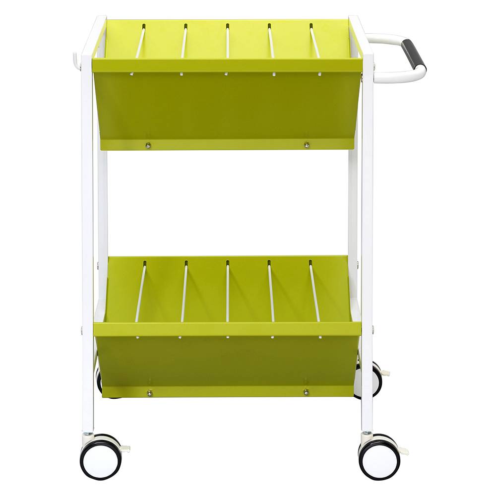 【法人様限定】送料無料 スチールファイルワゴンⅡ グリーン RFFR2-STGN - 画像 (2)