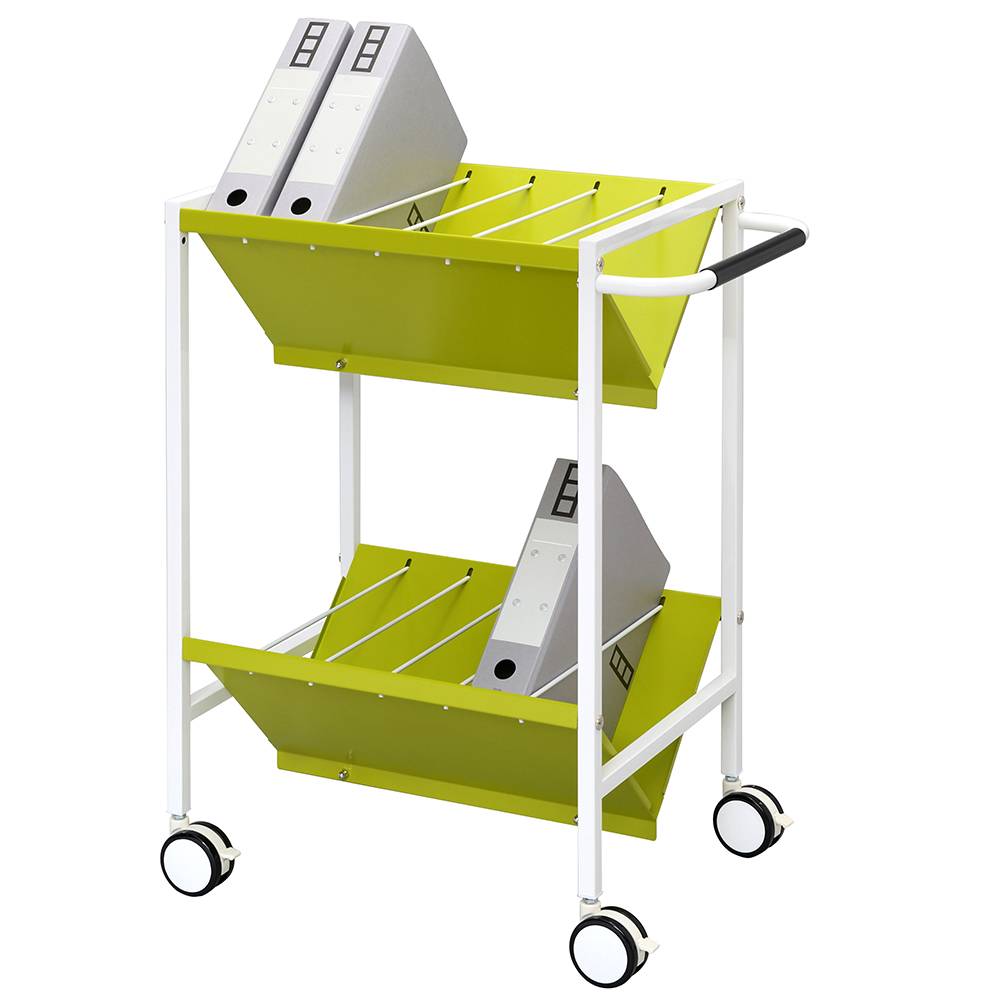 【法人様限定】送料無料 スチールファイルワゴンⅡ グリーン RFFR2-STGN - 画像 (3)