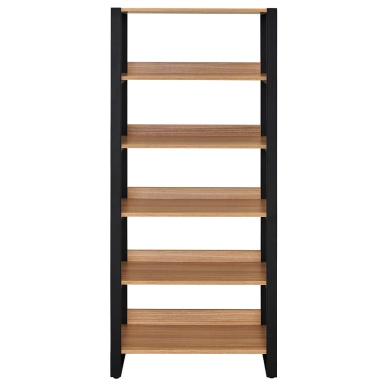【法人様限定】送料無料 リスムシェルフ W800 5段 ウォルナット×ブラックフレーム - 画像 (2)