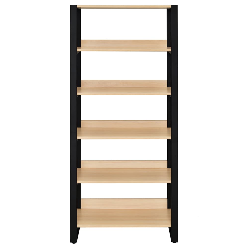 【法人様限定】送料無料 リスムシェルフ W800 5段 ナチュラル×ブラックフレーム - 画像 (2)