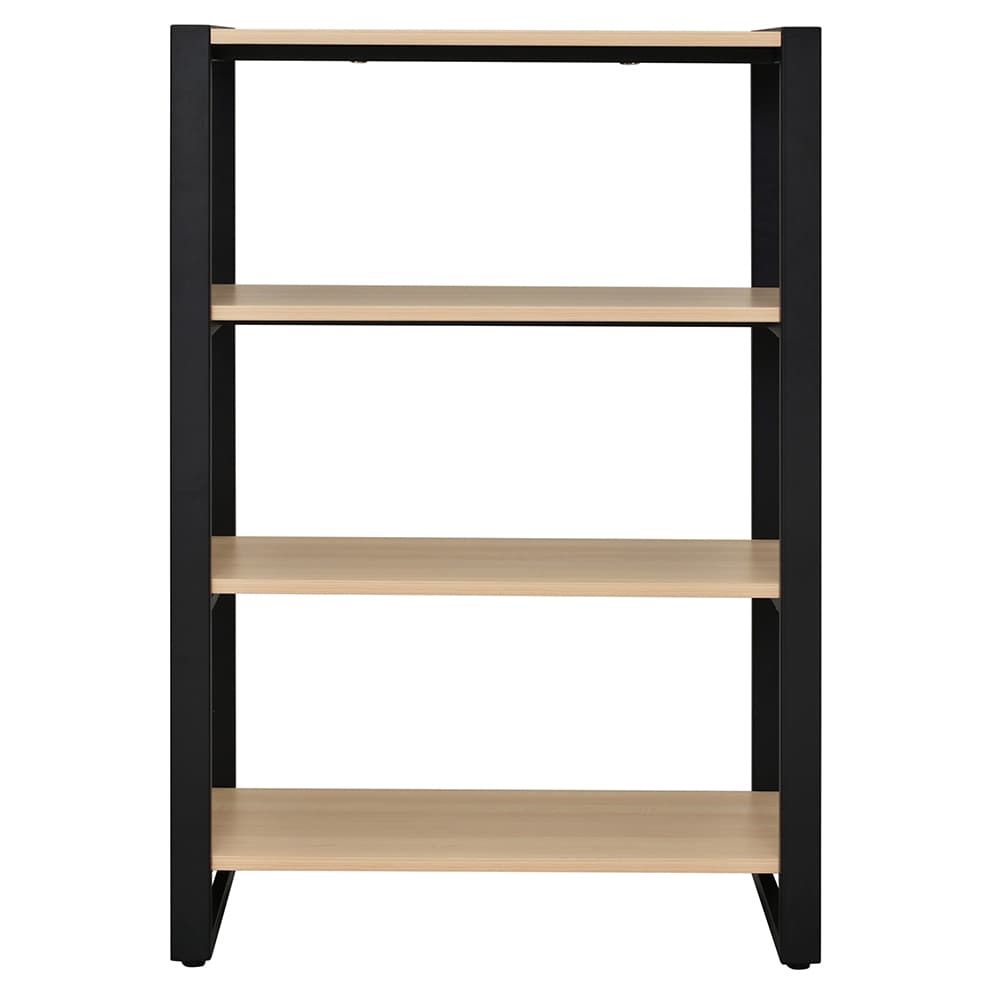 【法人様限定】送料無料 リスムシェルフ W800 3段 ナチュラル×ブラックフレーム RFFSH-803NA-BF - 画像 (2)