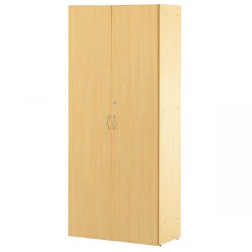 【法人様限定】送料無料 可動棚ハイシェルフ 全面扉付き ナチュラル