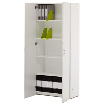 【法人様限定】送料無料 可動棚ハイシェルフ 全面扉付き ナチュラル - 画像 (2)