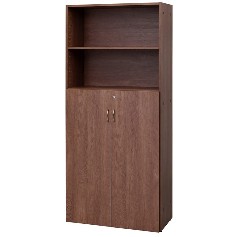 【法人様限定】送料無料 可動棚ハイシェルフⅡ 共通扉付き DMJウォルナットⅡ