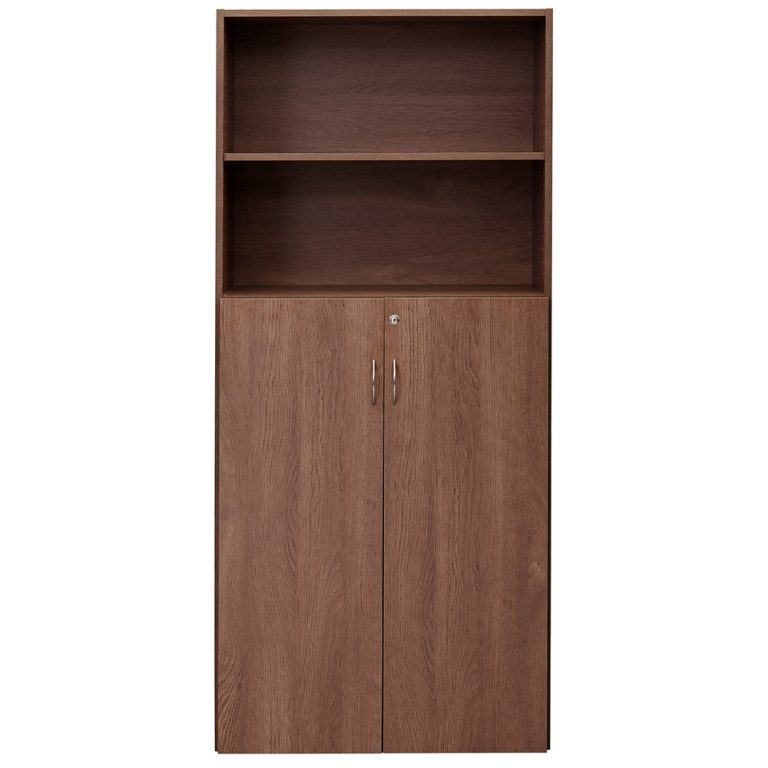 【法人様限定】送料無料 可動棚ハイシェルフⅡ 共通扉付き DMJウォルナットⅡ - 画像 (2)