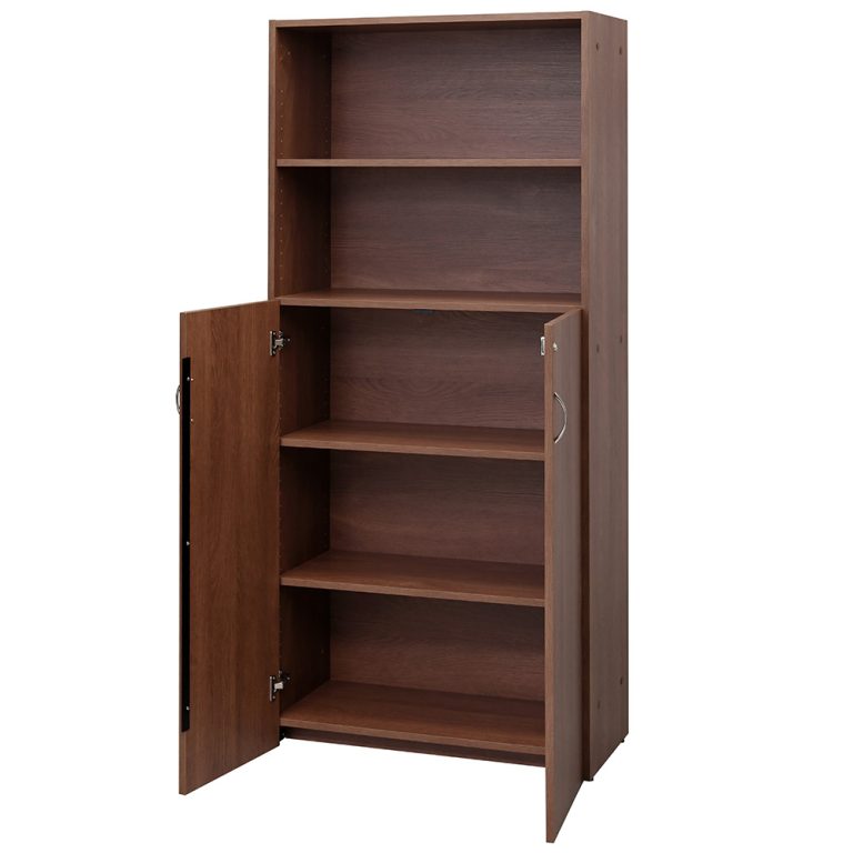 【法人様限定】送料無料 可動棚ハイシェルフⅡ 共通扉付き DMJウォルナットⅡ - 画像 (3)