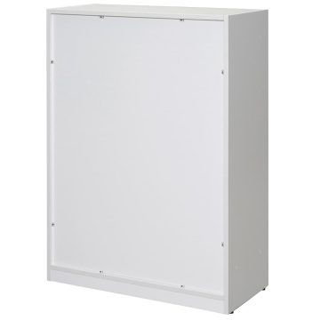 【法人様限定】送料無料 可動棚ローシェルフ 共通扉付き ホワイト - 画像 (3)