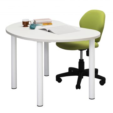 【法人様限定】送料無料 ビーンズ テーブル W1200×D800 ホワイト - 画像 (4)