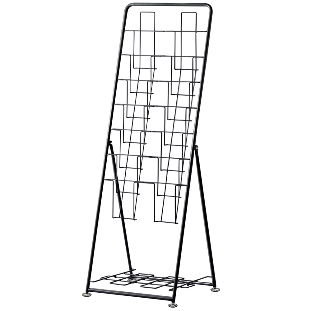 【法人様限定】送料無料 パンフレットスタンド 7段 ダブル ブラック RFPFS-DBBK