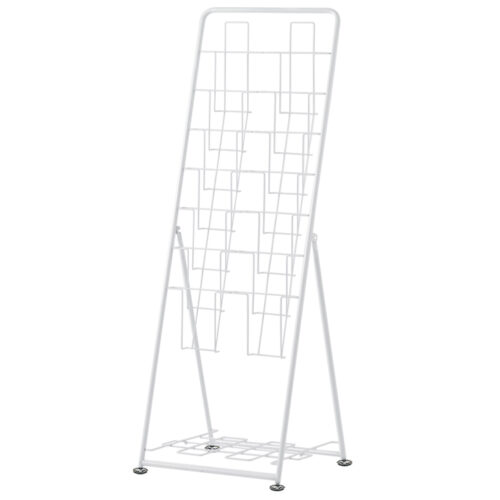 【法人様限定】送料無料 パンフレットスタンド 7段 ダブル ホワイト RFPFS-DBWH