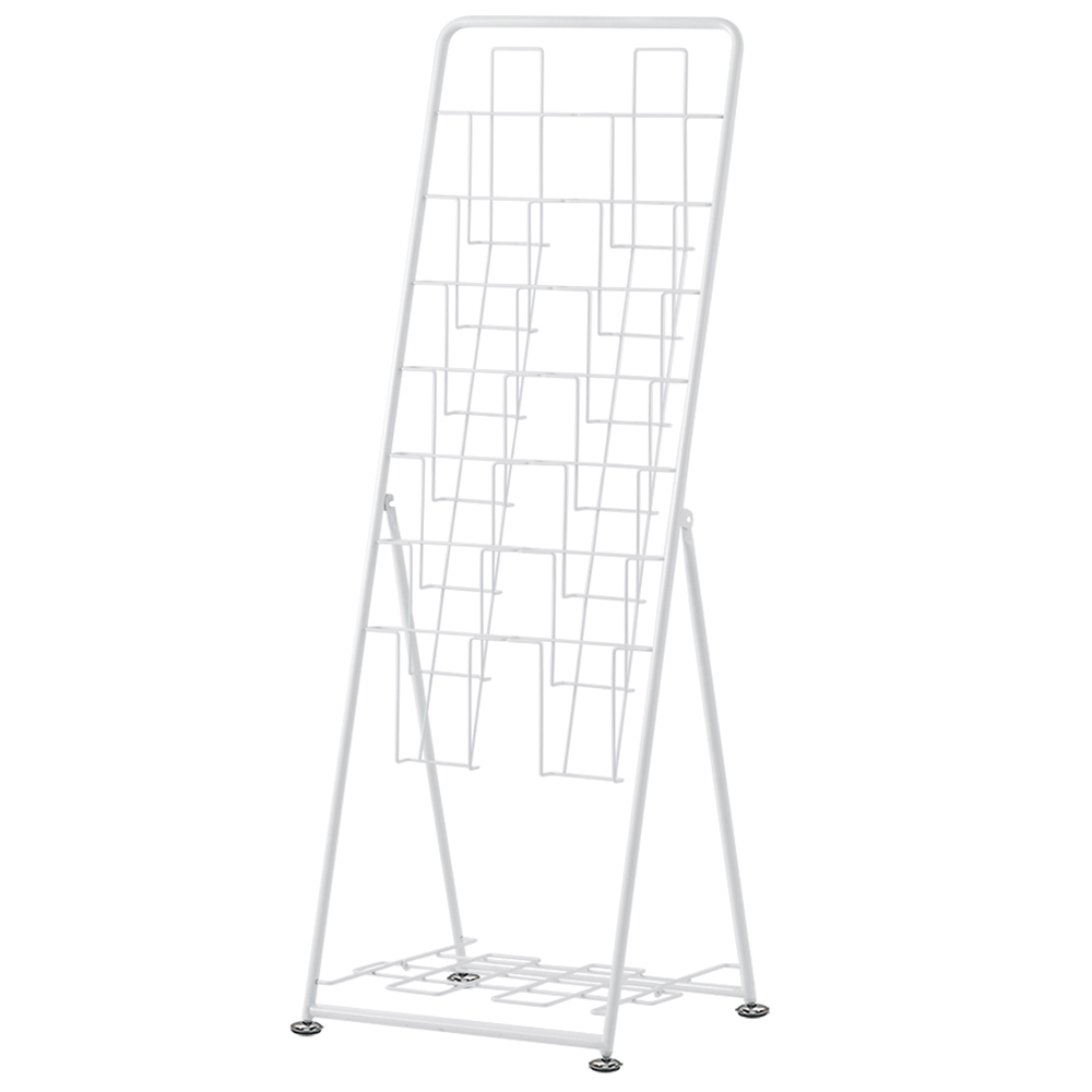 【法人様限定】送料無料 パンフレットスタンド 7段 ダブル ホワイト RFPFS-DBWH