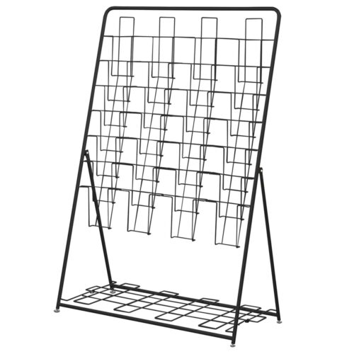 【法人様限定】送料無料 パンフレットスタンド 7段 4列 ブラック RFPFS-QUBK