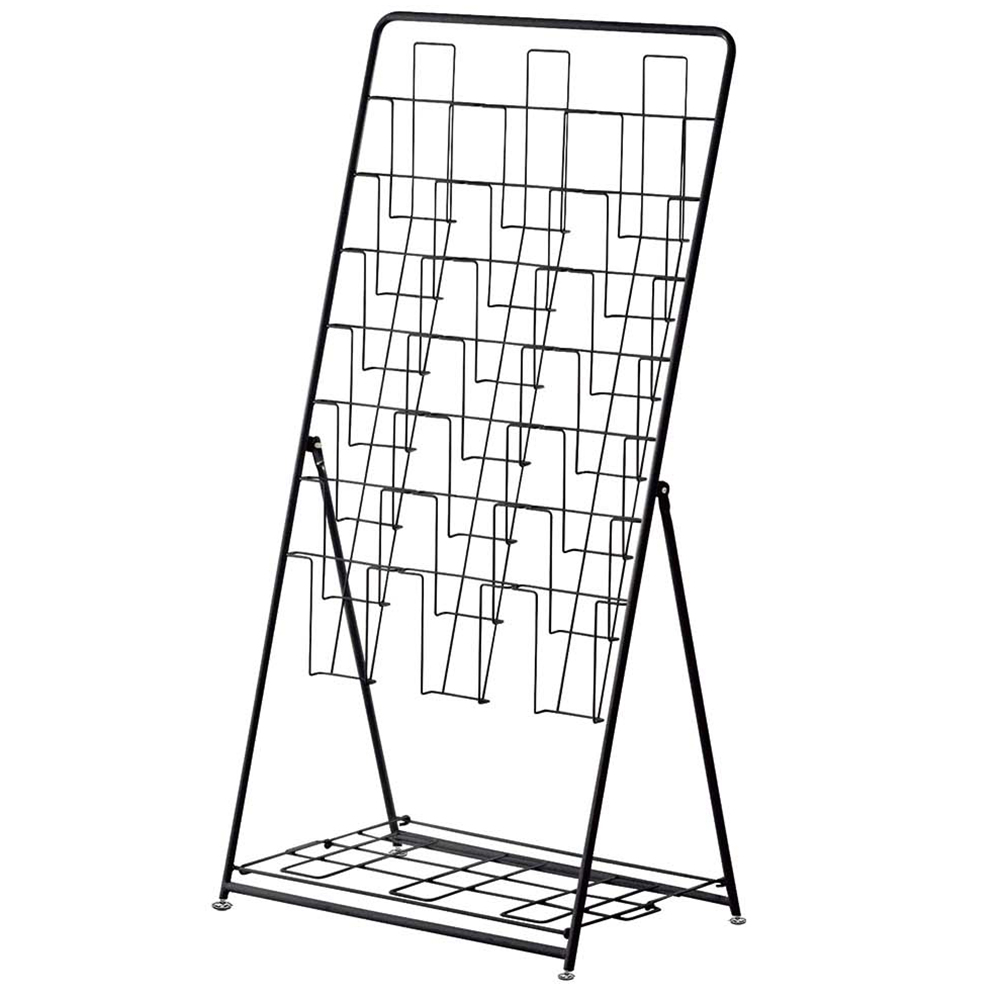 【法人様限定】送料無料 パンフレットスタンド 7段 トリプル ブラック RFPFS-TRBK