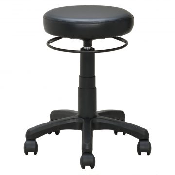 【法人様限定】送料無料 ラウンドキャスタースツール ブラック