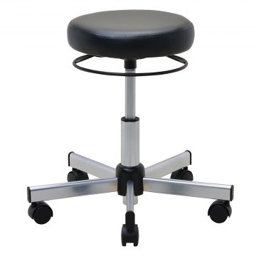 【法人様限定】送料無料 ラウンドキャスタースツール ブラック クローム脚(張地:抗菌仕様)