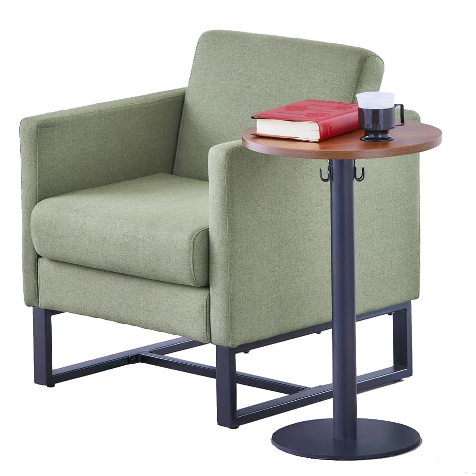 【法人様限定】送料無料 リフレッシュサイドテーブル φ400 ウォルナットⅡ - 画像 (2)