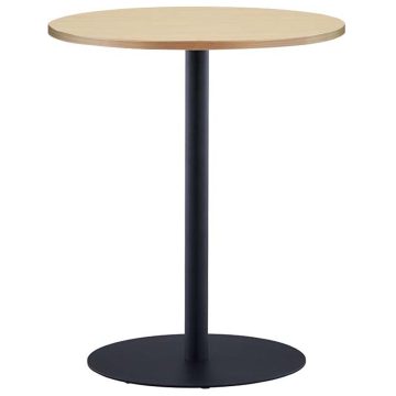 【法人様限定】送料無料 リフレッシュテーブルⅢ φ600 ナチュラルⅡ ブラック脚 RFRT3-600NA2-BL