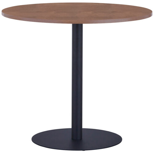 【法人様限定】送料無料 リフレッシュテーブルⅢ φ800 ウォルナットⅡ ブラック脚 RFRT3-800DM2-BL