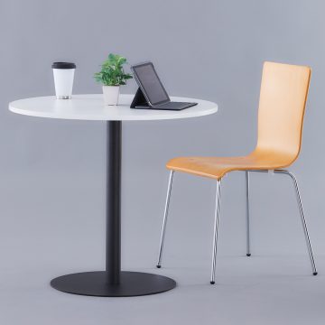 【法人様限定】送料無料 リフレッシュテーブルⅢ φ800 ホワイト ブラック脚 RFRT3-800WH-BL - 画像 (2)