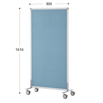 【法人様限定】シンプルスクリーン掲示板W800 ブルー XPS材(キャスター仕様)RFSCR-BLXCA