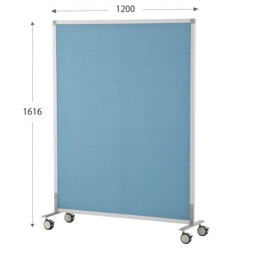【法人様限定】送料無料 シンプルスクリーン 掲示板W1200 ブルー XPS材 （キャスター仕様）