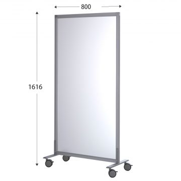 【法人様限定】送料無料 シンプルスクリーンW800 （キャスター仕様） フロスト