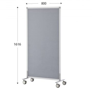 【法人様限定】送料無料 シンプルスクリーン 掲示板W800 グレー XPS材 （キャスター仕様）