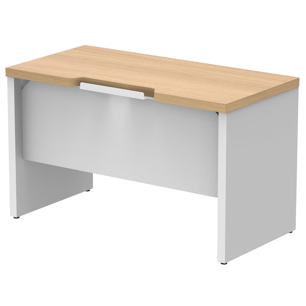 【法人様限定】送料無料 ソリード フリーアドレス用ハーフデスク W1200×D600 オーク×ホワイト脚 RFTFH-1260OA-WL - 画像 (2)