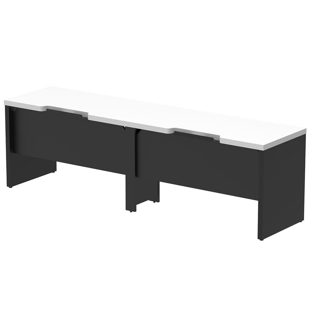 【法人様限定】送料無料 ソリード フリーアドレス用ハーフデスク W2400×D600 ホワイト×ブラック脚 RFTFH-2460WH-BL - 画像 (2)