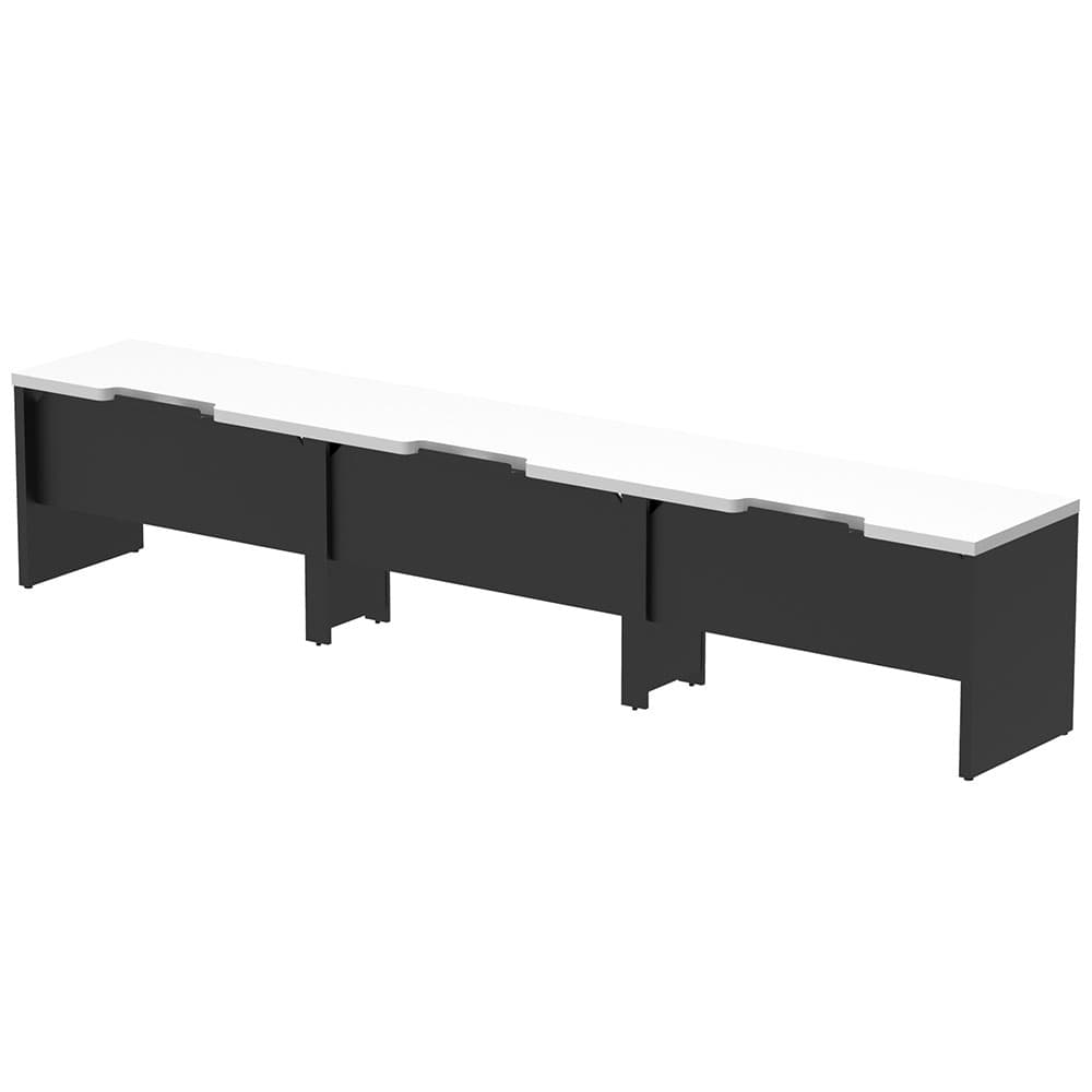 【法人様限定】送料無料 ソリード フリーアドレス用ハーフデスク W3600×D600 ホワイト×ブラック脚 RFTFH-3660WH-BL - 画像 (2)