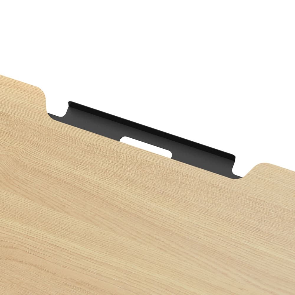 【法人様限定】送料無料 ソリード フリーアドレス用ハーフデスク W1200×D600 オーク×ホワイト脚 RFTFH-1260OA-WL - 画像 (3)