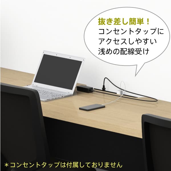 【法人様限定】送料無料 ソリード フリーアドレス用ハーフデスク W1200×D600 オーク×ホワイト脚 RFTFH-1260OA-WL - 画像 (6)