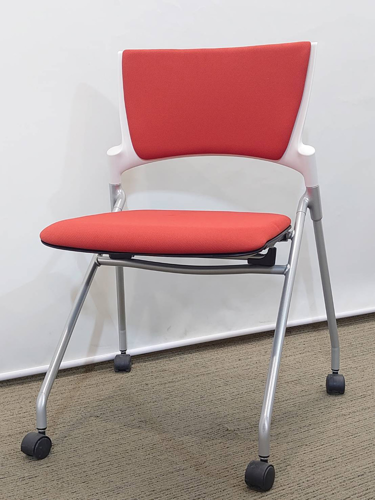 【送料無料 地域限定】4脚セット イトーキ マノス MANOSS 国産 会議チェア ミーティングチェア スタッキングチェア ネスティングチェア ネスタブルチェア スタックチェア 平行スタックチェア【中古オフィス家具】【中古】 - 画像 (2)