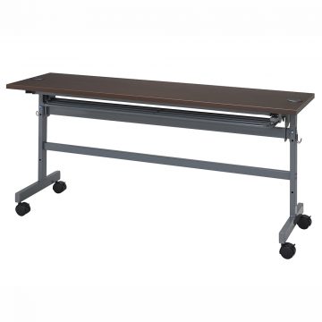 【法人様限定】送料無料 配線機能付きフォールディングテーブル4 W1500xD450 ダークブラウン