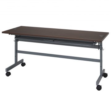 【法人様限定】送料無料 配線機能付きフォールディングテーブル4 W1500xD600 ダークブラウン