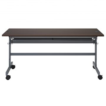【法人様限定】送料無料 配線機能付きフォールディングテーブル4 W1500xD600 ダークブラウン - 画像 (2)
