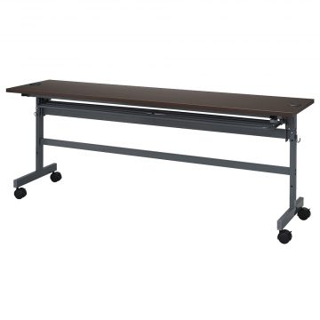 【法人様限定】送料無料 配線機能付きフォールディングテーブル4 W1800xD450 ダークブラウン