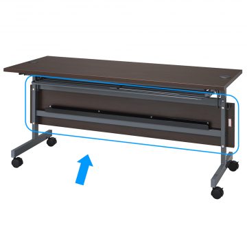 【法人様限定】送料無料 配線機能付きフォールディングテーブル4 幕板W1500用 ダークブラウン SHFTL4-OP15DB