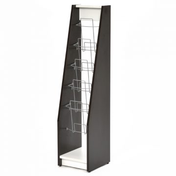 【法人様限定】送料無料 木製カタログスタンドⅡ シングル ダークⅡ ×ホワイト SHKS2-001DB2