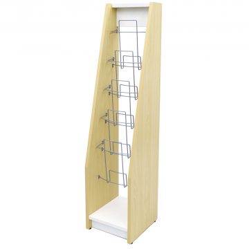 【法人様限定】送料無料 木製カタログスタンドⅡ シングル ナチュラル×ホワイト SHKS2-001NW