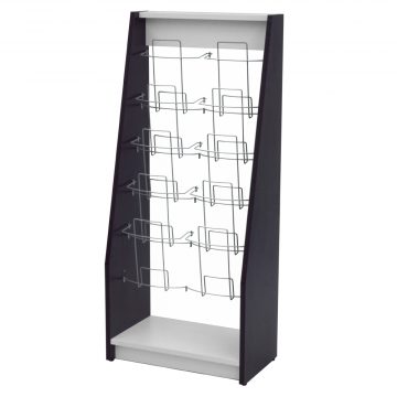 【法人様限定】送料無料 木製カタログスタンドⅡ ダブル ダークⅡ ×ホワイト SHKS2-002DB2