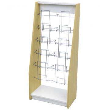 【法人様限定】送料無料 木製カタログスタンドⅡ ダブル ナチュラル×ホワイト SHKS2-002NW