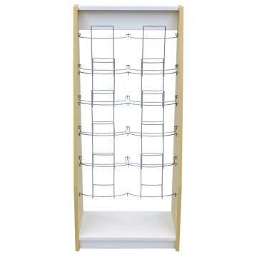 【法人様限定】送料無料 木製カタログスタンドⅡ ダブル ナチュラル×ホワイト SHKS2-002NW - 画像 (2)