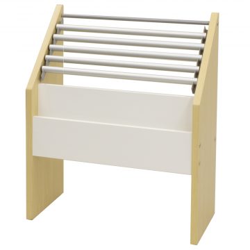 【法人様限定】送料無料 木製新聞掛け ナチュラルxホワイト スナップタイプ SHSK-001NW