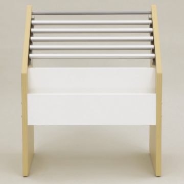 【法人様限定】送料無料 木製新聞掛け ナチュラルxホワイト スナップタイプ SHSK-001NW - 画像 (4)