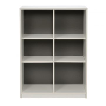 【法人様限定】送料無料 プリーマⅢ 木製格子型シェルフ2列3段 グレーⅡバック - 画像 (2)