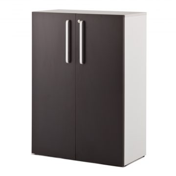 【法人様限定】送料無料 プリーマⅡ 木製シェルフロー グレーⅡ共通扉付き グレーⅡバック